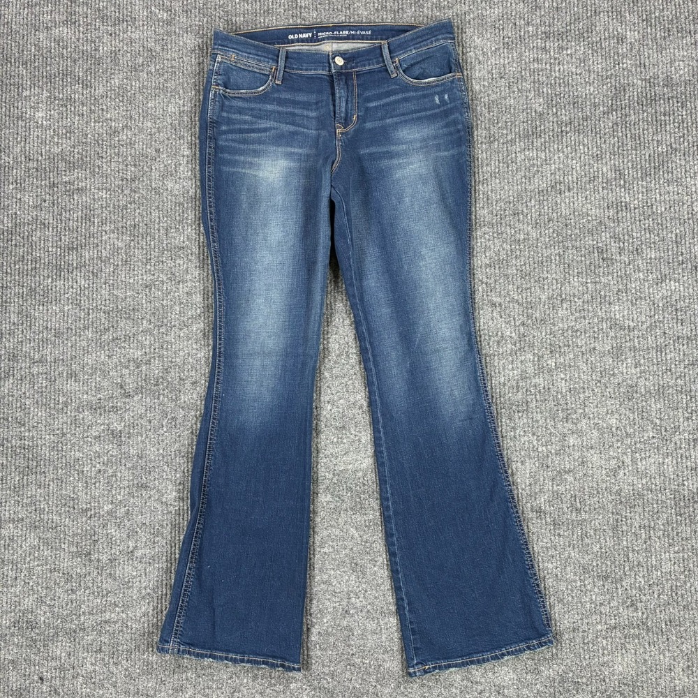 Old Navy Micro-Flare Jeans Womens Size 10 Petite Blue Denim Mid Rise Casual